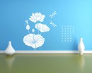 Lotus with Chinese Poem Decal Lotus with Chinese Poem Vinyl Wall Art Decal